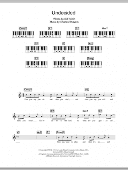 page one of Undecided (Piano Chords/Lyrics)