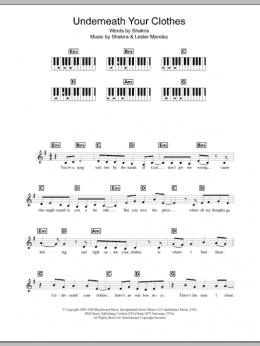 page one of Underneath Your Clothes (Piano Chords/Lyrics)