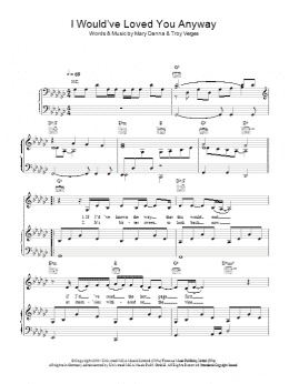 page one of I Would've Loved You Anyway (Piano, Vocal & Guitar Chords)