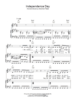 page one of Independence Day (Piano, Vocal & Guitar Chords)
