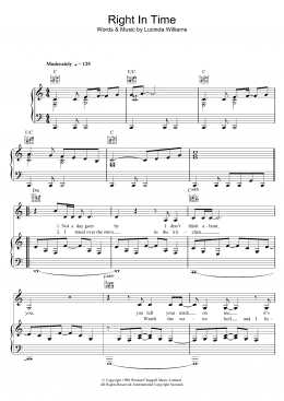 page one of Right In Time (Piano, Vocal & Guitar Chords)