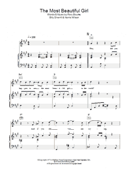 page one of The Most Beautiful Girl (Piano, Vocal & Guitar Chords)