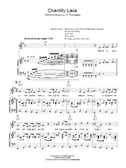 page one of Chantilly Lace (Piano, Vocal & Guitar Chords (Right-Hand Melody))