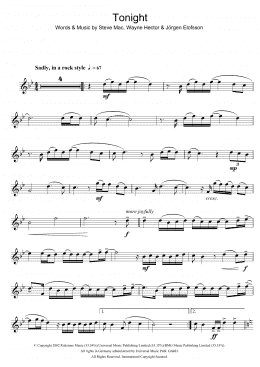 page one of Tonight (Flute Solo)