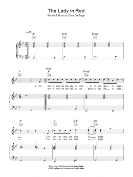 page one of Lady In Red (Piano, Vocal & Guitar Chords)