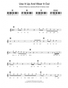 page one of Use It Up And Wear It Out (Piano Chords/Lyrics)