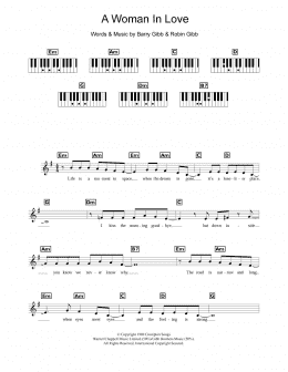 page one of A Woman In Love (Piano Chords/Lyrics)