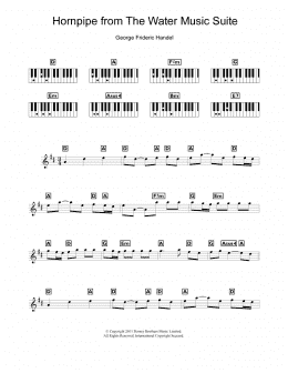 page one of Hornpipe (from The Water Music Suite) (Piano Chords/Lyrics)