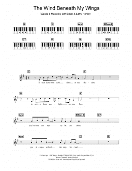 page one of The Wind Beneath My Wings (Piano Chords/Lyrics)