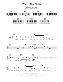 page one of Watch The Birdie (Piano Chords/Lyrics)