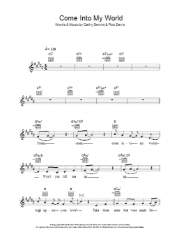 page one of Come Into My World (Lead Sheet / Fake Book)