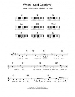 page one of When I Said Goodbye (Piano Chords/Lyrics)