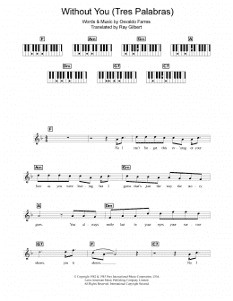 page one of Without You (Tres Palabras) (Piano Chords/Lyrics)
