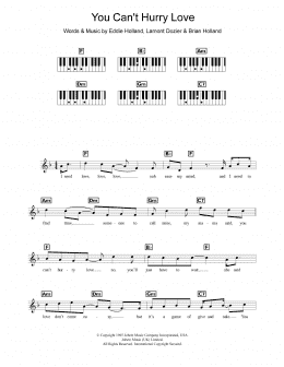 page one of You Can't Hurry Love (Piano Chords/Lyrics)
