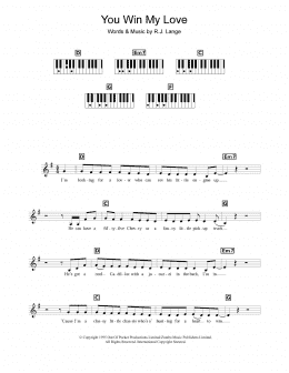 page one of You Win My Love (Piano Chords/Lyrics)