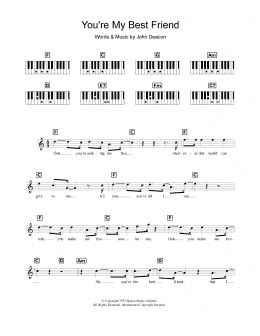 page one of You're My Best Friend (Piano Chords/Lyrics)