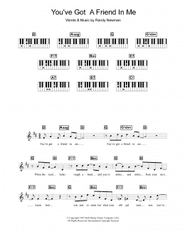 page one of You've Got A Friend In Me (from Toy Story) (Piano Chords/Lyrics)
