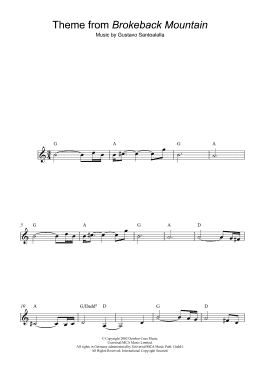 page one of Theme from Brokeback Mountain (Lead Sheet / Fake Book)