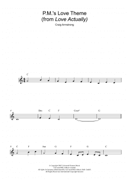 page one of P.M.'s Love Theme (from Love Actually) (Lead Sheet / Fake Book)