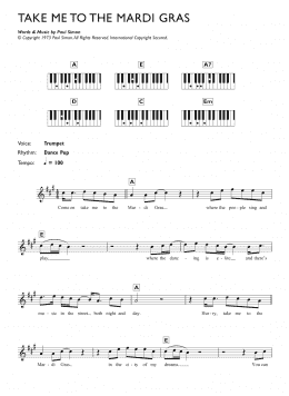 page one of Take Me To The Mardi Gras (Piano Chords/Lyrics)