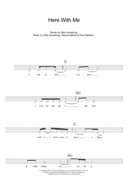 page one of Here With Me (Theme from Roswell) (Lead Sheet / Fake Book)