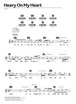 page one of Heavy On My Heart (Piano Chords/Lyrics)