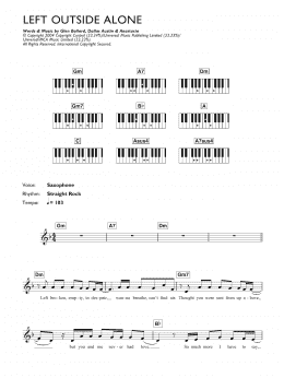 page one of Left Outside Alone (Piano Chords/Lyrics)