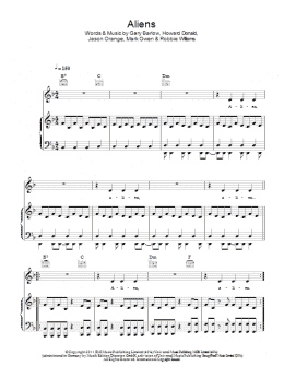 page one of Aliens (Piano, Vocal & Guitar Chords)