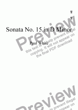 page one of Sonata No. 15 in D Minor