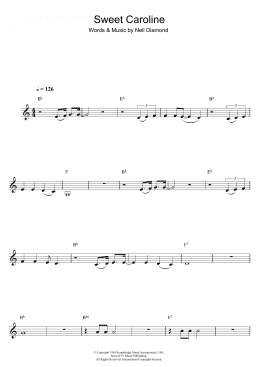 page one of Sweet Caroline (Clarinet Solo)
