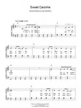 page one of Sweet Caroline (Piano & Vocal)