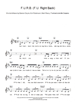 page one of F.U.R.B. (F.U. Right Back) (Piano Chords/Lyrics)