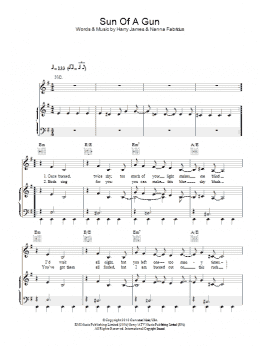 page one of Sun Of A Gun (Piano, Vocal & Guitar Chords)