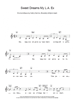 page one of Sweet Dreams My L.A. Ex (Piano Chords/Lyrics)