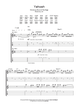 page one of Yahweh (Guitar Tab)