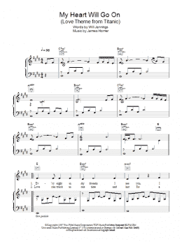 page one of My Heart Will Go On (Love Theme from Titanic) (Piano, Vocal & Guitar Chords)