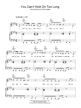 page one of You Can't Hold On Too Long (Piano, Vocal & Guitar Chords)