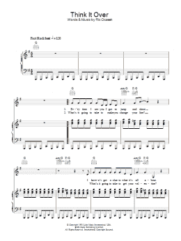 page one of Think It Over (Piano, Vocal & Guitar Chords)
