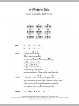 page one of A Winter's Tale (Piano Chords/Lyrics)