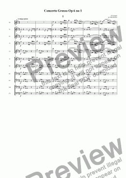 page one of Handel: Concerto Grosso op 6 no1
