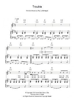 page one of Trouble (Piano, Vocal & Guitar Chords)