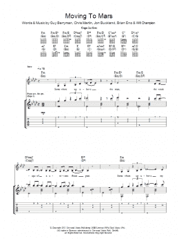 page one of Moving To Mars (Guitar Tab)
