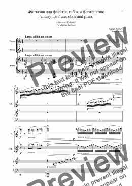 page one of "<b>Marbella Fantasy</b>" for flute, oboe & piano