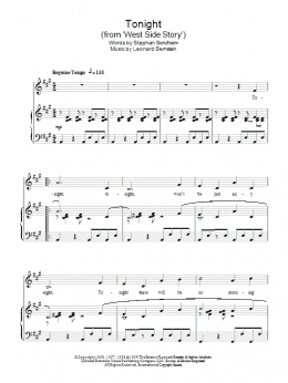 page one of Tonight (from West Side Story) (Piano & Vocal)