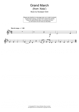 page one of Grand March (from Aida) (Clarinet Solo)