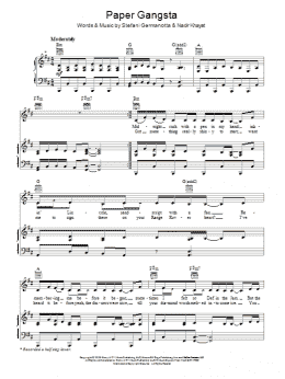 page one of Paper Gangsta (Piano, Vocal & Guitar Chords)