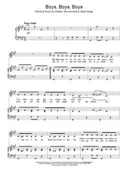 page one of Boys Boys Boys (Piano, Vocal & Guitar Chords)