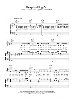 page one of Keep Holding On (Piano, Vocal & Guitar Chords)
