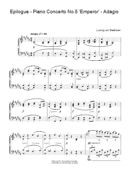 page one of Epilogue (Piano Concerto No.5 "Emperor" - Adagio) (Piano Solo)