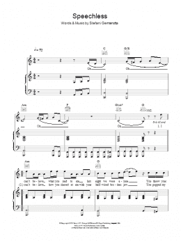page one of Speechless (Piano, Vocal & Guitar Chords)